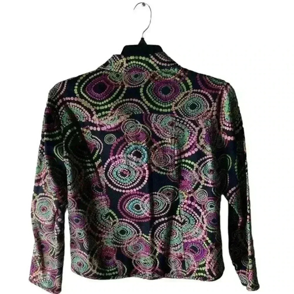 Life Style Blouse Women's Size Medium Paisley Textured Long Sleeves Shirt - Picture 2 of 6
